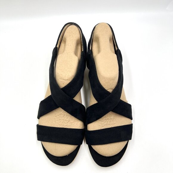 Lifestride Womens Size 9.5 Black Espadrilles Wedges Sandals Shoes - Picture 3 of 13